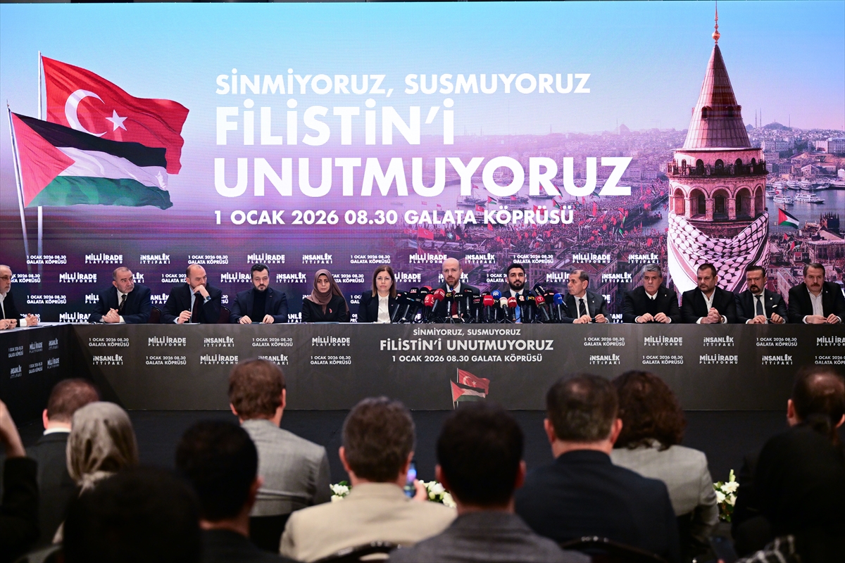 Galata Köprüsü'nde 1 Ocak'ta düzenlenecek Filistin eylemi için ortak çağrı Galata Köprüsü'nde 1 Ocak'ta düzenlenecek Filistin eylemi için ortak çağrı